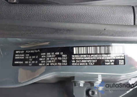 2017 Jeep Renegade Latitude 4X4 z USA, uszkodzony, nr VIN ZACCJBBB7HPE72917